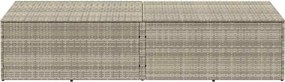 Világosszürke Polyrattan Kerti Tárolóláda 220X50X58 Cm