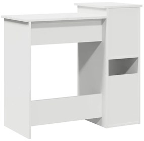 fehér forgácslap íróasztal polcokkal 84x40x78 cm