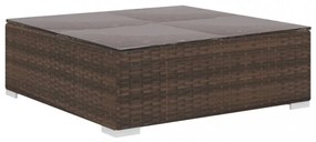 8-részes barna polyrattan kerti bútorszett párnákkal