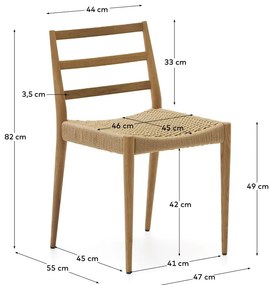 Natúr színű tölgyfa étkezőszék szett 2 db-os Analy – Kave Home