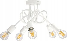 Göndör lámpa loft csillár edison 5x E27 fehér