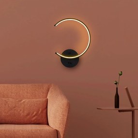 Fekete LED fali lámpa ø 10 cm Moon – Opviq lights