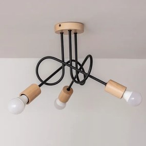 OXFORD felületre szerelt mennyezeti csillár 3xE27/15W/230V fenyő/fekete