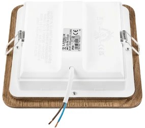 LED Beépíthető lámpa WOODY SPOT LED/17W/230V 3000K dió 18,5x18,5 cm