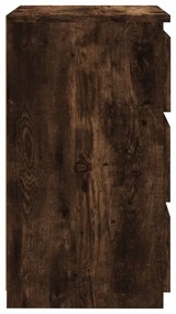 2 db füstös tölgy színű szerelt fa éjjeliszekrény 40x35x62,5 cm