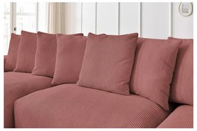 Világos rózsaszín kordbársony sarokkanapé Voltaire – Bobochic Paris