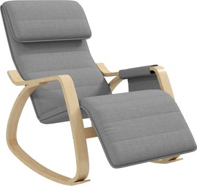 HOMCOM Hintázó Szék Ápolás és Pihenés Céljából Állítható Lábpihentetővel, Oldalsó Zsebbel és Fejtámlával, Hintázó Szék a Hálószobába, 67 x 110 x 91 cm