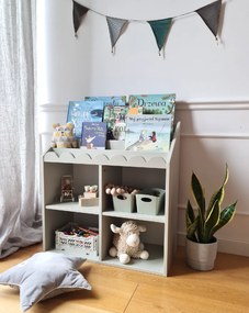 Gyerekkönyvtár BOOK NOOK SAGE 71x76 cm, világos zöld
