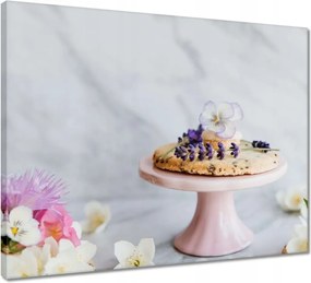 Vászonkép 50x40 Süti levendulával