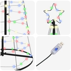 LED Karácsonyi Fenyő 800 LED-del állvánnyal Sokszínű 400 cm Vas