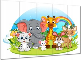 Vászonkép 100x70 Bájos állatkák a gyerekszobába