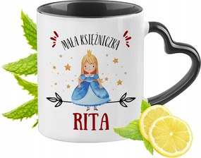 Fekete Bögre Szív Alakú Füllel Ritának Ideális Ajándék