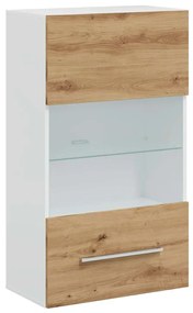 5 darabos TV egység LED világítással kézműves tölgy