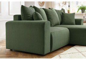 Zöld bársony sarokkanapé Enjoy – Bobochic Paris