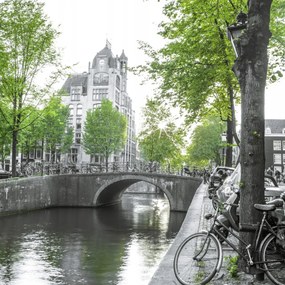 Poszter 30x30cm Csatorna Amszterdam vĂĄroson keresztĂŒl 9, Assaf Frank