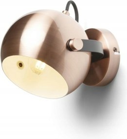 Rendl Agneta felületre szerelhető forgó spotlámpa szálcsiszolt réz/fekete E27 40W