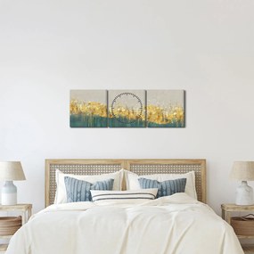 Kép - Textúra arany díszítéssel (órával) (90x30 cm)