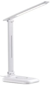 Immax 09107L - LUMI LED asztali lámpa, fényerőszabályozható, vezeték nélküli QI töltéssel, LED/7W/230V, fehér