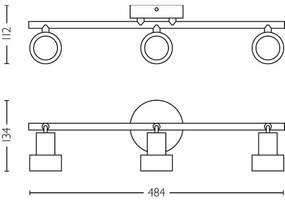 Philips - Spotlámpa CONDUIT 3xGU10/5W/230V fekete/réz