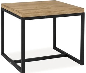 Tárolóasztal, natúr tölgy / fekete, LORAS C 60x60