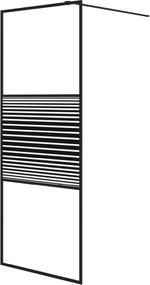 vidaXL fekete átlátszó ESG üveg zuhanyfal 80x195 cm