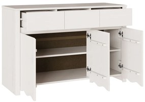 Oldalszekrény &quot;&quot;DRAMMEN&quot;&quot; Fehér 114x43x75,5 cm Tömbfa Fenyő