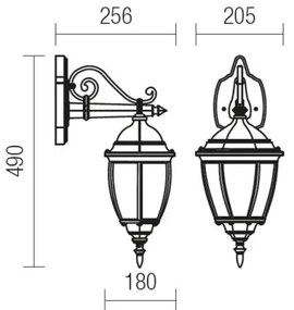 Redo 9605 - Kültéri fali lámpa SEVILLA 1xE27/42W/230V IP44 arany/patinás
