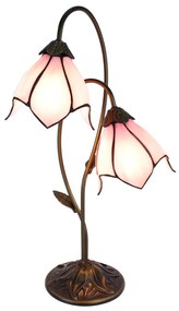 Tiffany asztali lámpa Rózsaszín Barna 35x18x61 cm