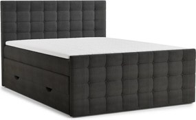 Antracitszürke ágyneműtartós boxspring ágy 160x200 cm Tasca – Maison de Rêve