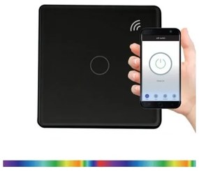 Érintős kapcsoló 1-pólusú SMART 800W/230V fekete Wi-Fi Tuya