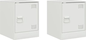 vidaXL 2 db fehér acél éjjeliszekrény 34,5 x 39 x 44 cm