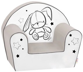 Gyerek kanapé LUX Cute Bunny, Baby Nellys, szürke/fehér