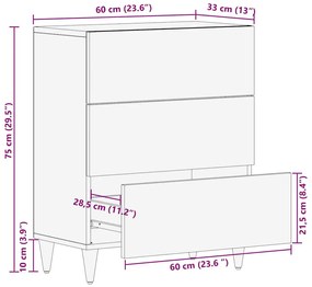 Tároló Szekrények és Zárható Szekrények Barna 60 x 33.5 x 75 cm