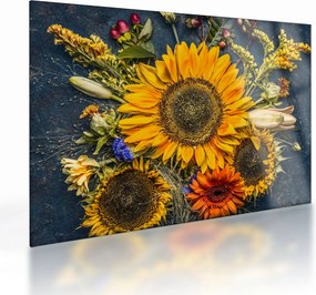 Üveg kép - Őszi virágok (70x50 cm)
