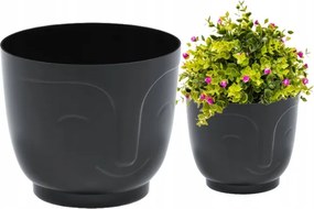 Fedő Fekete Atena 14X12,5CM Stílusos Műanyag Virágcserép