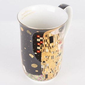 Porcelán 400ml barna-fekete füles bögre díszdobozban Gustav Klimt: A csók