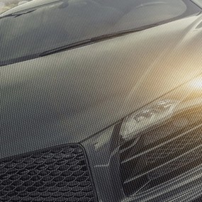 Audi autó képe - szürke (órával) (90x30 cm)