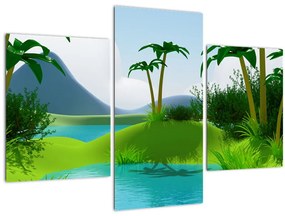 Kép - tavak dzsungelben (90x60 cm)