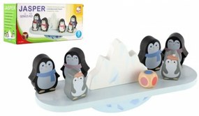 Kiegyensúlyozott játék pingvinek fa 8ks egy dobozban 24x11,5x8cm