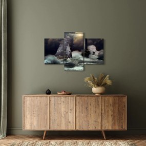 Kép - Viharos hullámokon áthajózó hajó (90x60 cm)