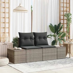 Kerti kanapé Szürke 123 x 62 x 69cm polirattan