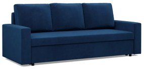 Zeus kanapéágy, bársony, bonell töltet, egyenes kartámasz, kék