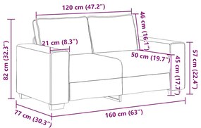 sötétszürke kordbársony szövet loveseat kanapé 120 cm