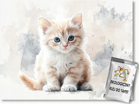 Fotótapéta Flizelina Akvarell Állat Vörös Macska Cica Kisgyermek 400x280 ragasztó