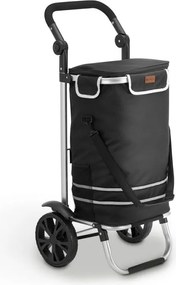 3 az 1-ben bevásárlókocsi 56 L fekete összecsukható hűtőz