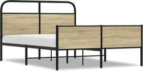 vidaXL ágykeret matrac nélkül 140x190 cm sonoma tölgyfa műfa