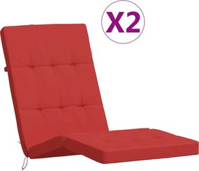 vidaXL 2 db piros oxford szövet nyugágypárna