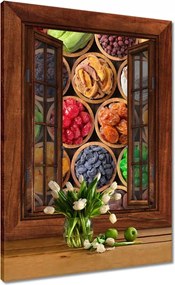 Vászonkép 50x70 Aszalt gyümölcsök tálakban