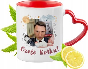 Sławomir Mentzen Piros Bögre Szív Alakú Füllel Ajándék