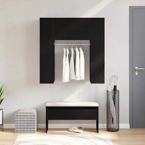 Előszoba Szekrény Fekete Tölgy 97,5x37x99 cm Műanyag